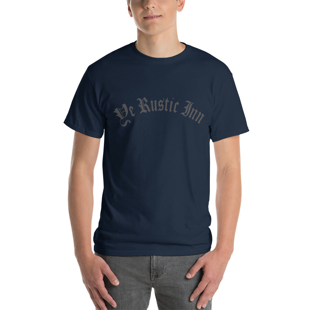 Sandcastles Short Sleeved Nostalgic Graphic Tee in Navy with White